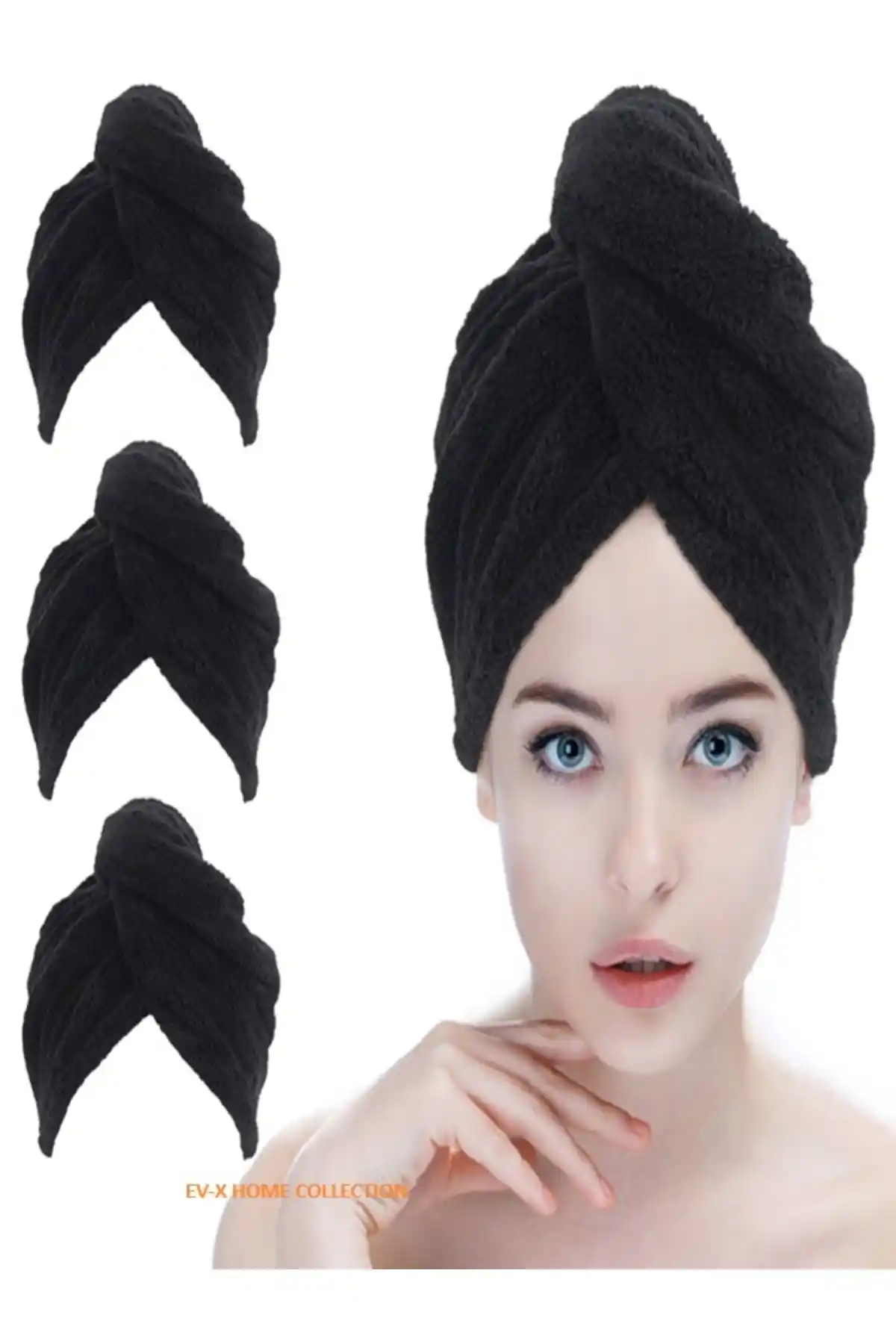 EVX Siyah Saç Havlusu: Modern ve Pratik Tasarımıyla Saç Kurulama Çözümü