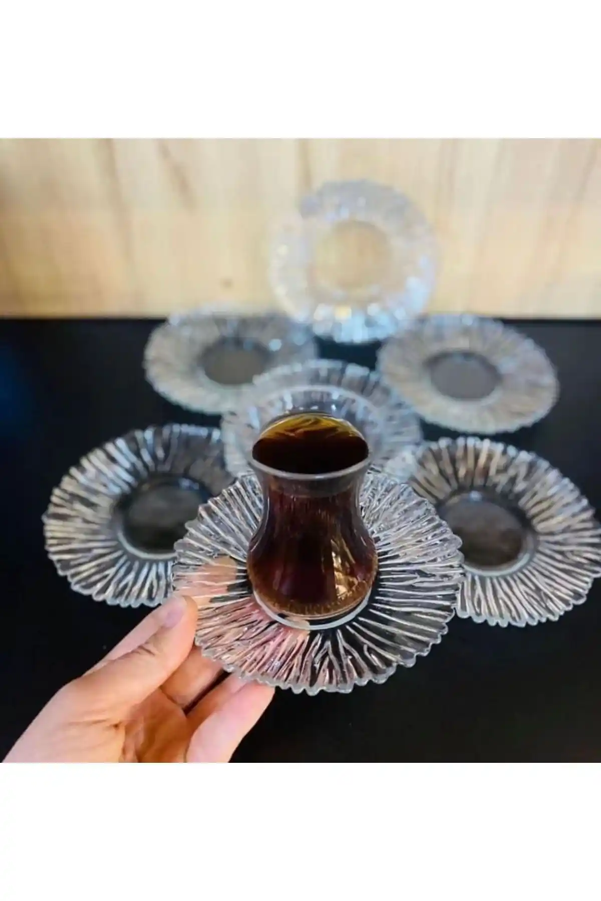 Genel Markalar 6'lı Cam Çay Tabağı Seti Modern ve Şık Tasarım ile Dayanıklı Kullanım