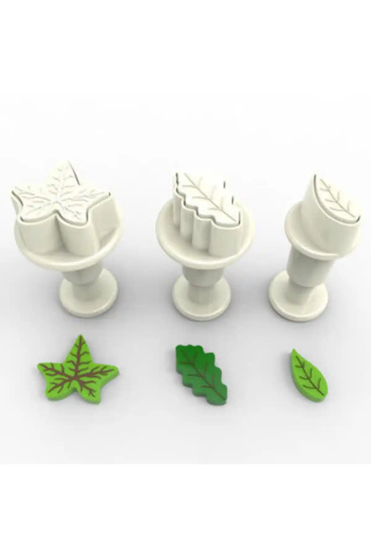 Genel Markalar Yapraklar 3'lü Mini Basmalı Kopat ile Pasta ve Kurabiye Dekorasyonu