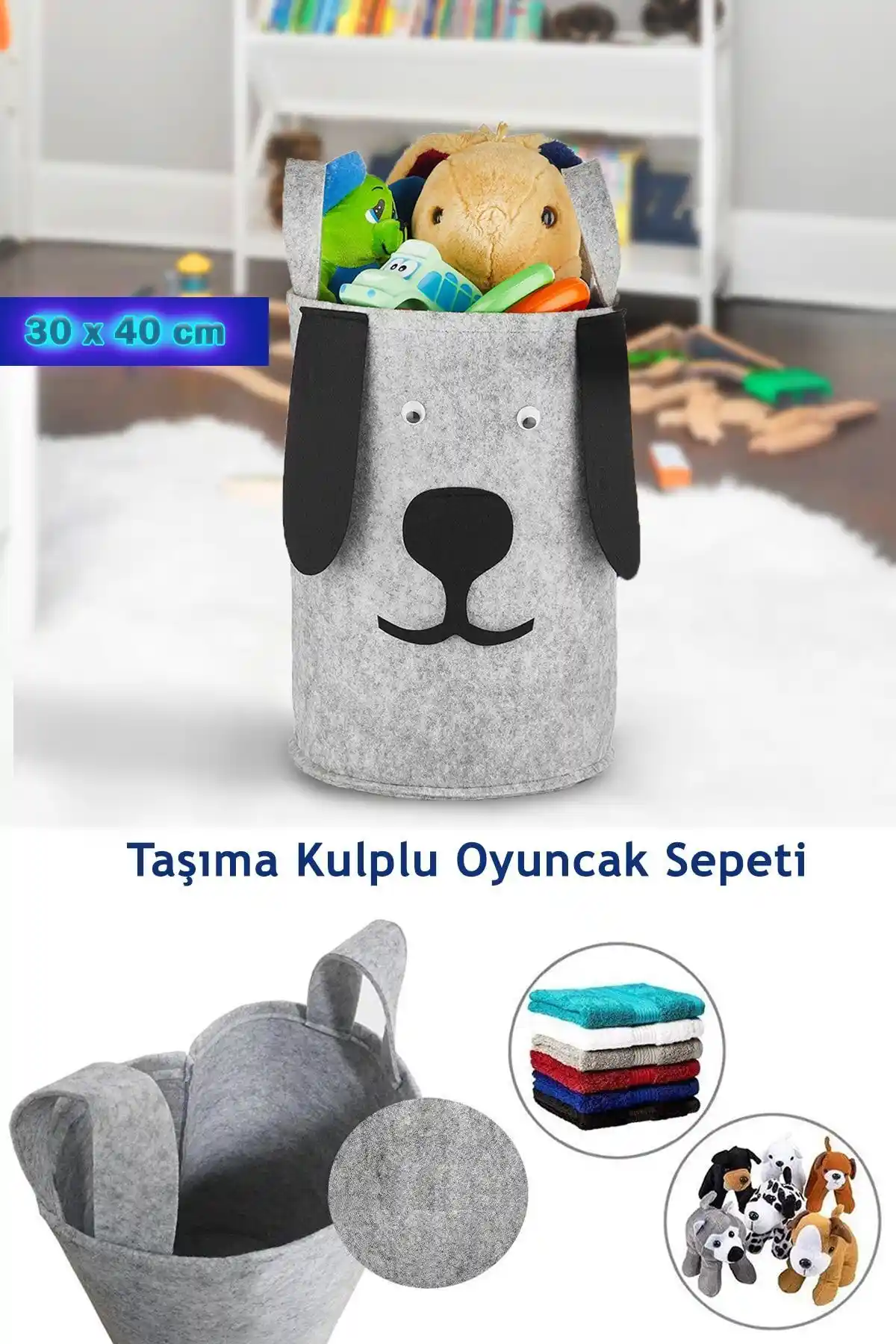 Helen's Home Köpek Figürlü Oyuncak Saklama Kutusu Çocuk Odası Düzeni İçin Pratik ve Şık Çözüm