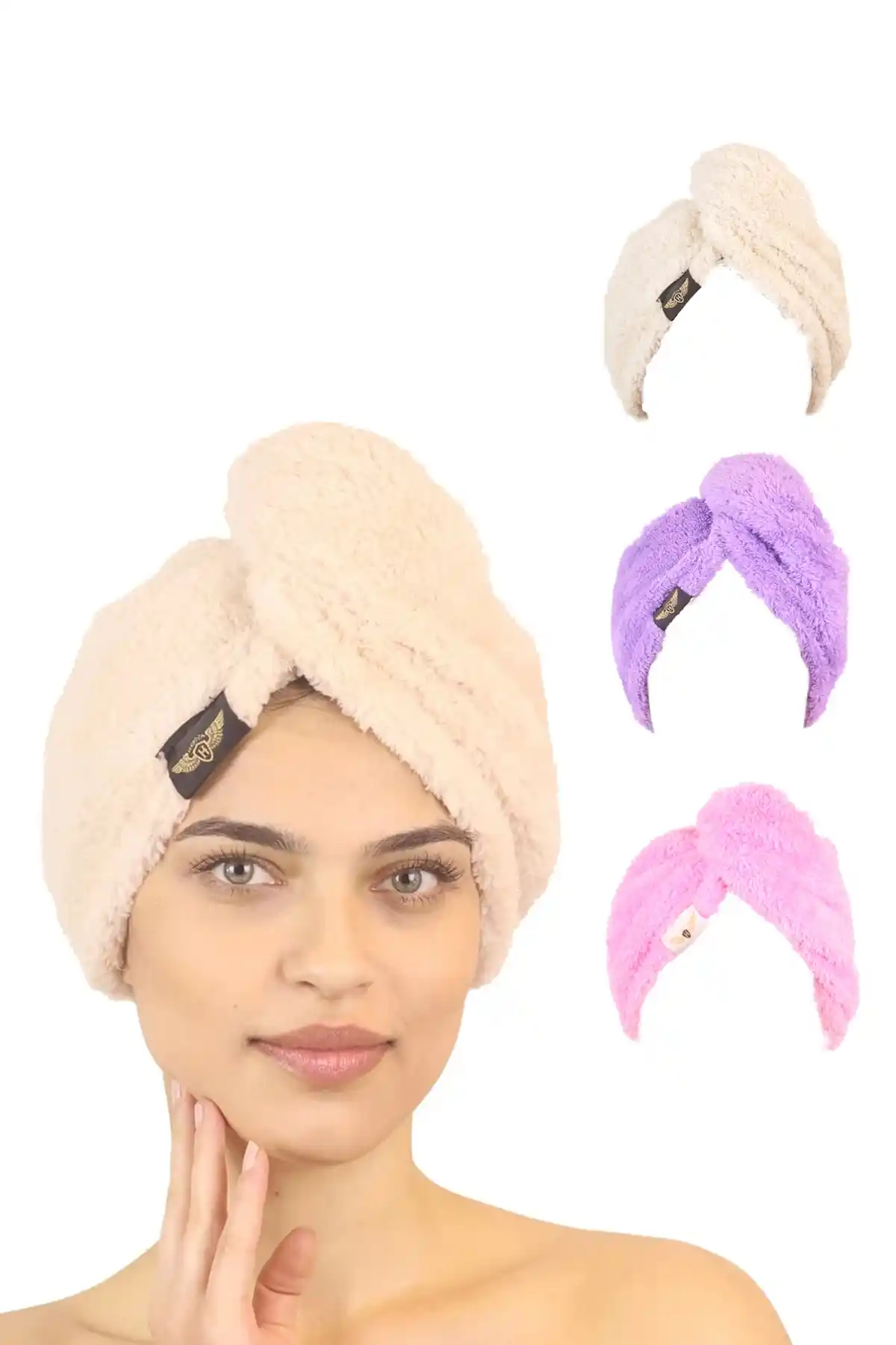 Heriyа 3'lü Mikrofiber Saç Havlusu Seti Şıklık ve Fonksiyonellik Sunar