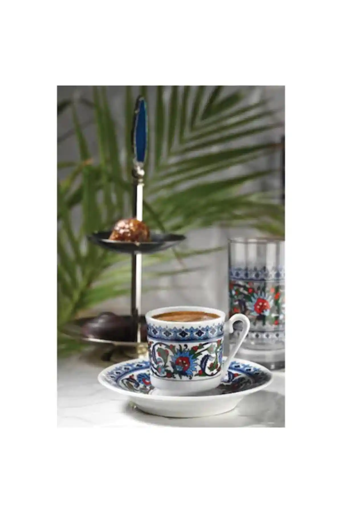 Kütahya Porselen Topkapı Çini Desenli 6 Kişilik Kahve Fincan Takımı
