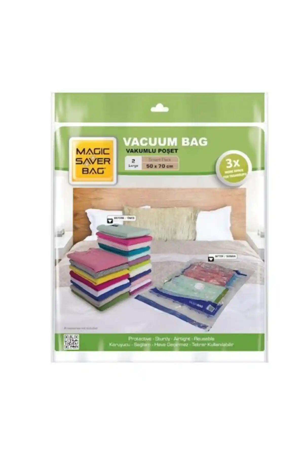 Magic Saver Bag 2'li Vakumlu Poşet Seti: Pratik ve Verimli Depolama Çözümü