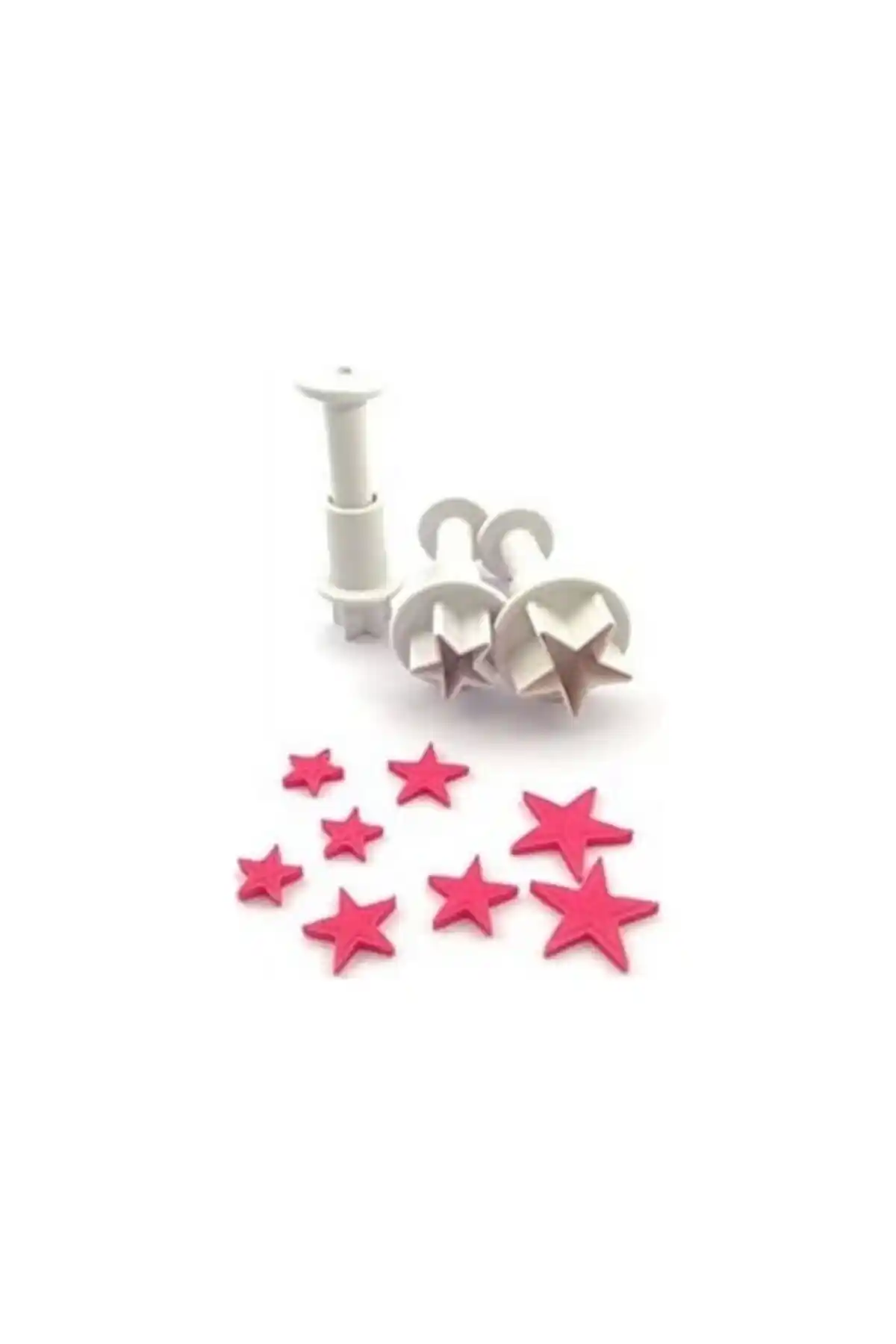 Mini Yıldız Desenli Enjektörlü Kurabiye Kalıbı 3'lü Set Pratik ve Dayanıklı