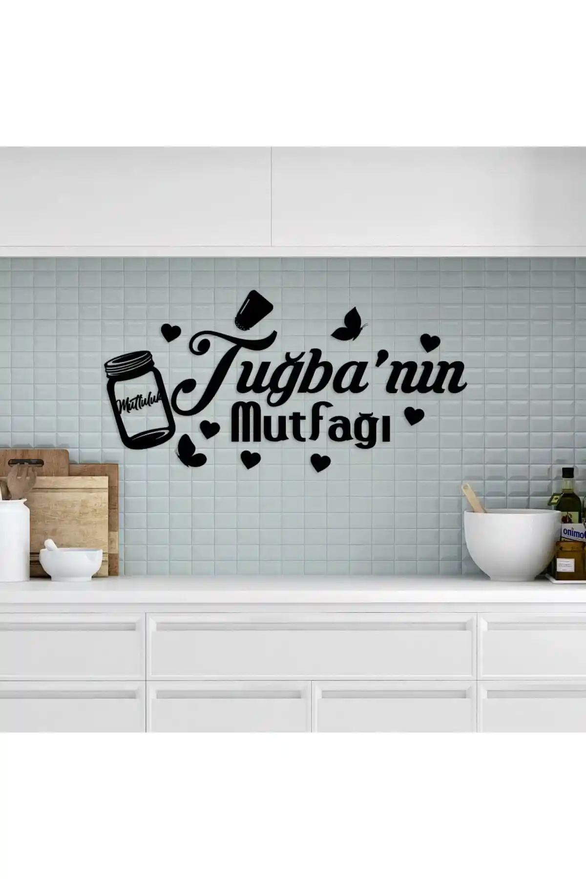 Modern ve Şık Dekoratif Kelebekli Mutfak Yazısı ile Ev Dekorasyonunuzu Yenileyin