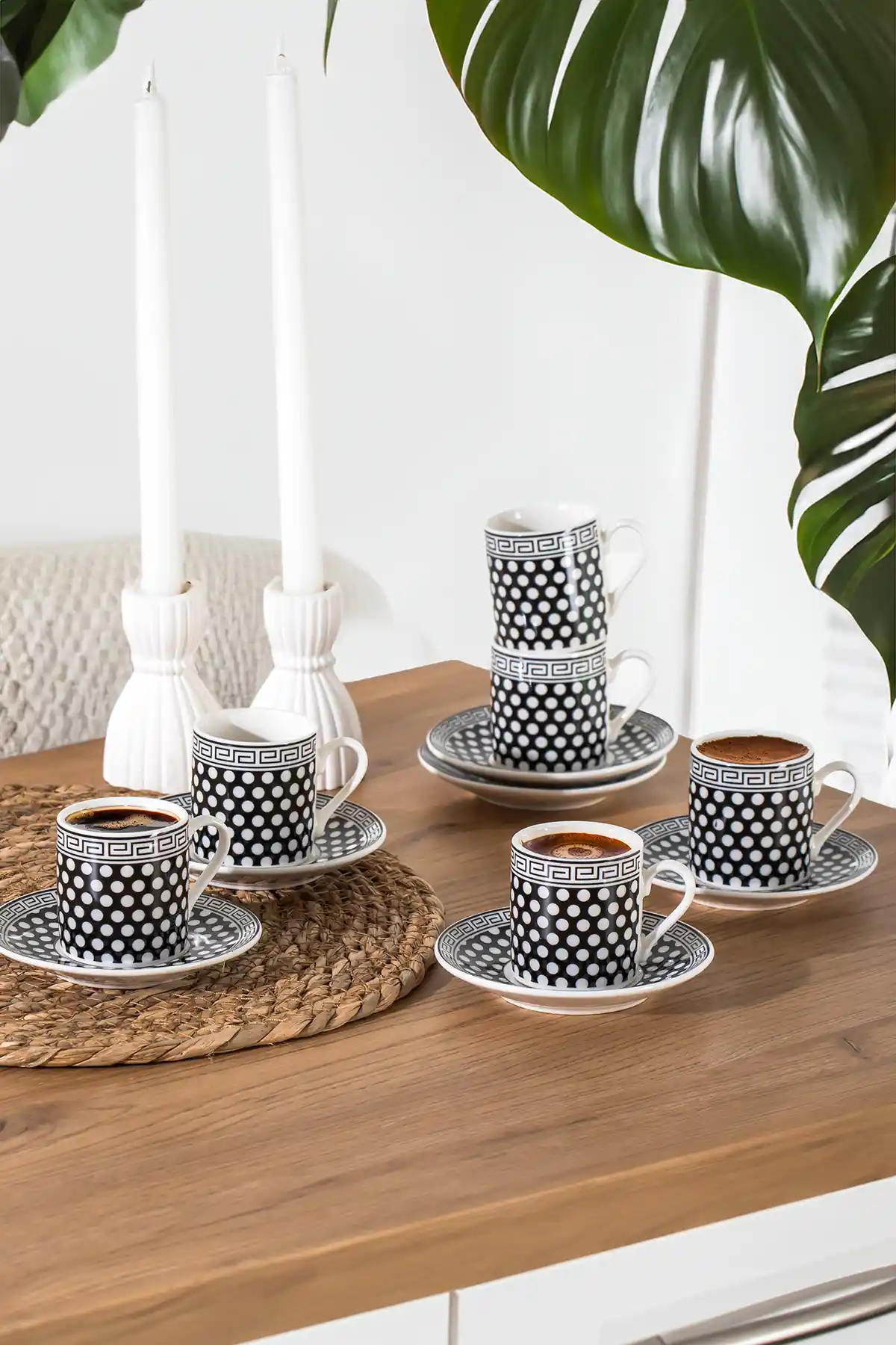 Porsima Yx04 Desenli Porselen Fincan Takımı 6 Kişilik Şık ve Dayanıklı Kahve Seti