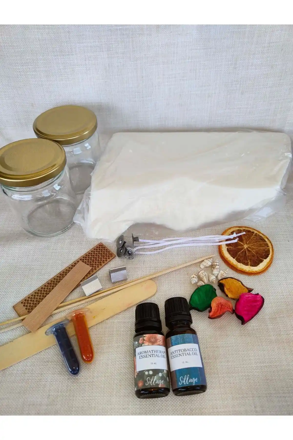 SillageCandle %100 Doğal Soya Wax ve Aromaterapi Mum Yapım Seti ile Kendin Yap Deneyimi