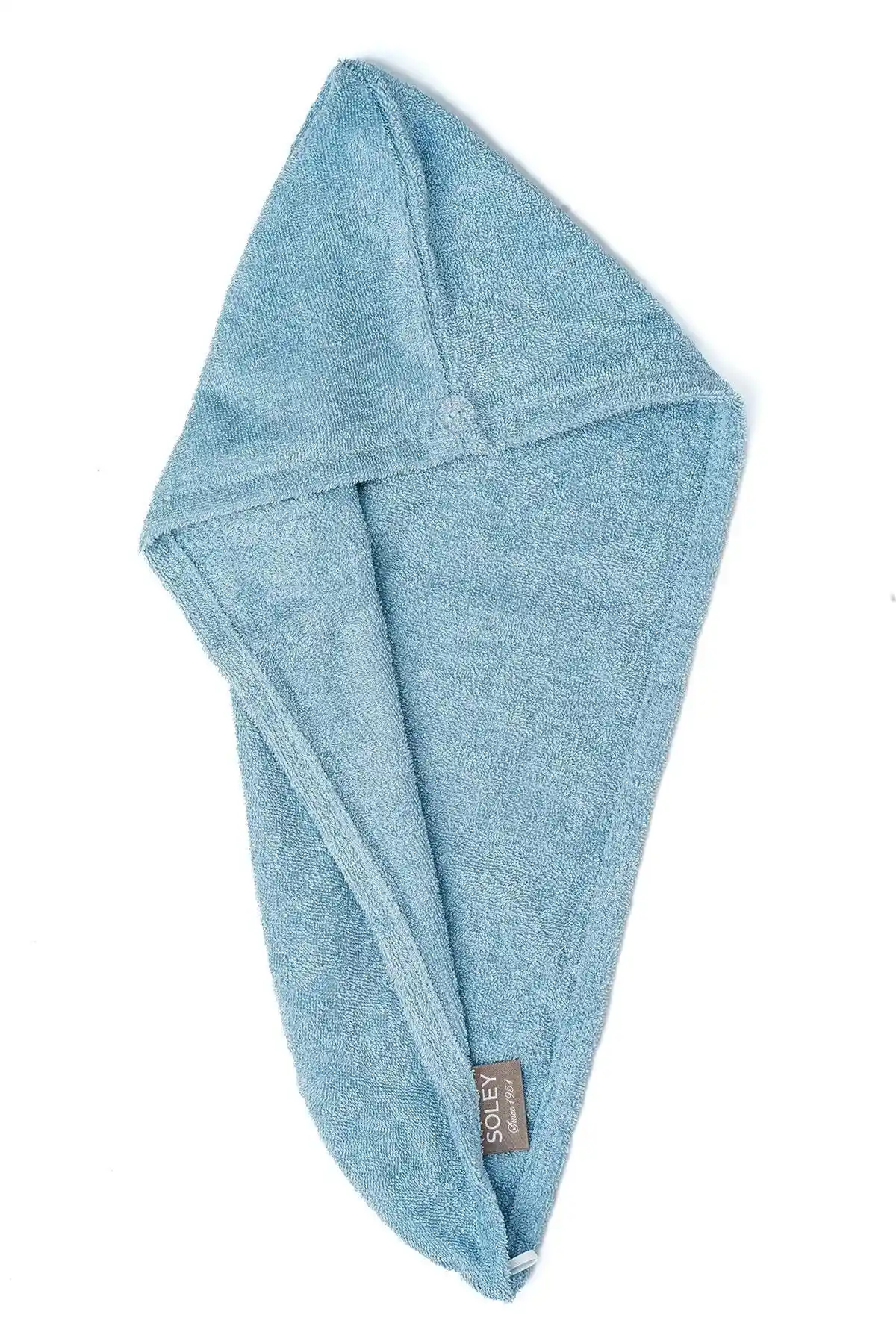 Soley Talya Yüksek Kaliteli Pamuklu Saç Havlusu Doğal ve Emici Tasarım