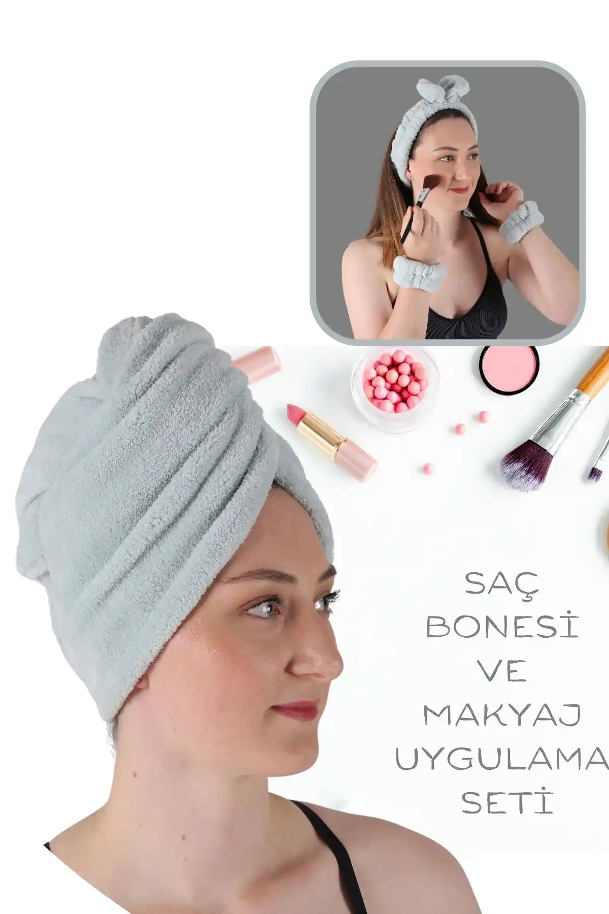 Vosvera Saç Kurulama Bonesi ve Makyaj Uygulama Seti Günlük Bakım İçin Fonksiyonel ve Şık Tasarım