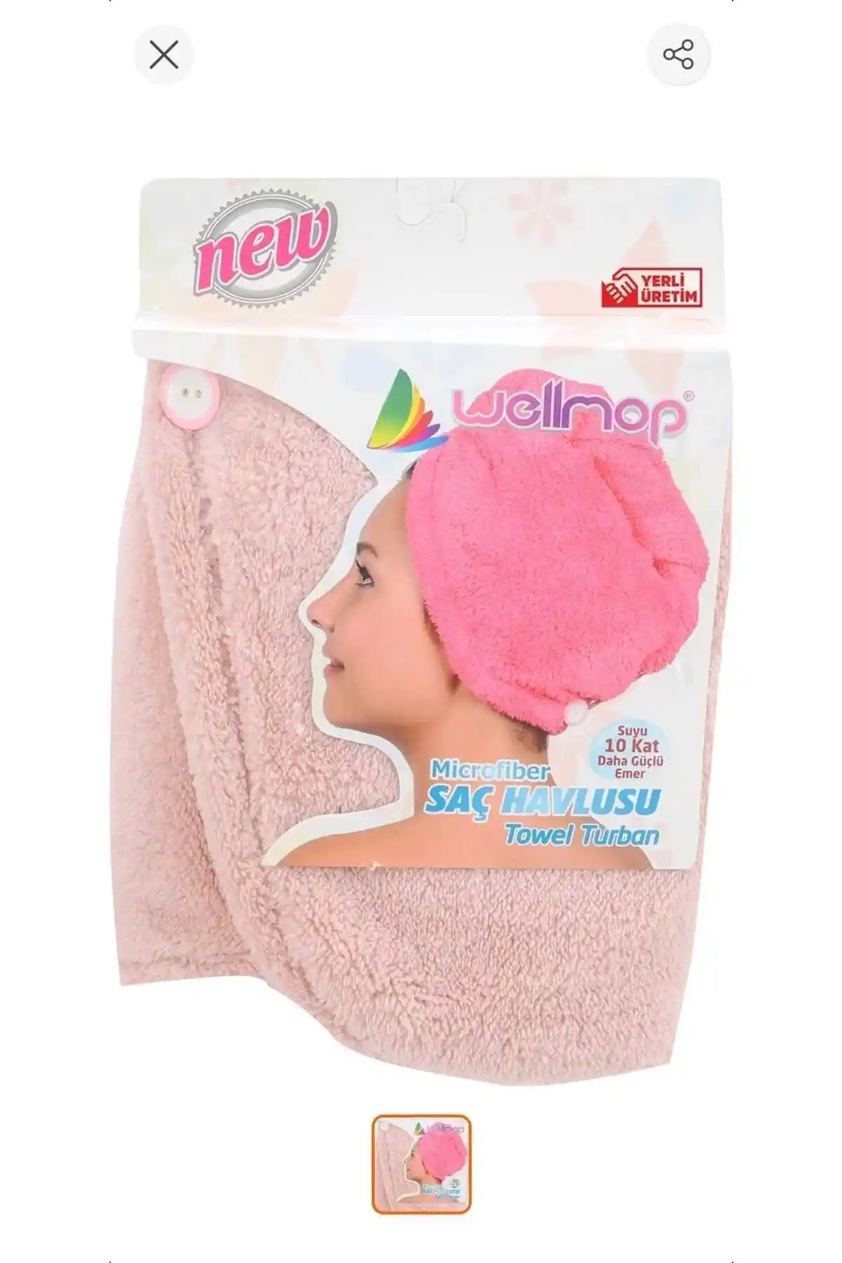 Wellmop Mikrofiber Saç Havlusu Düğmeli: Hızlı ve Sağlıklı Saç Kurutma Çözümü