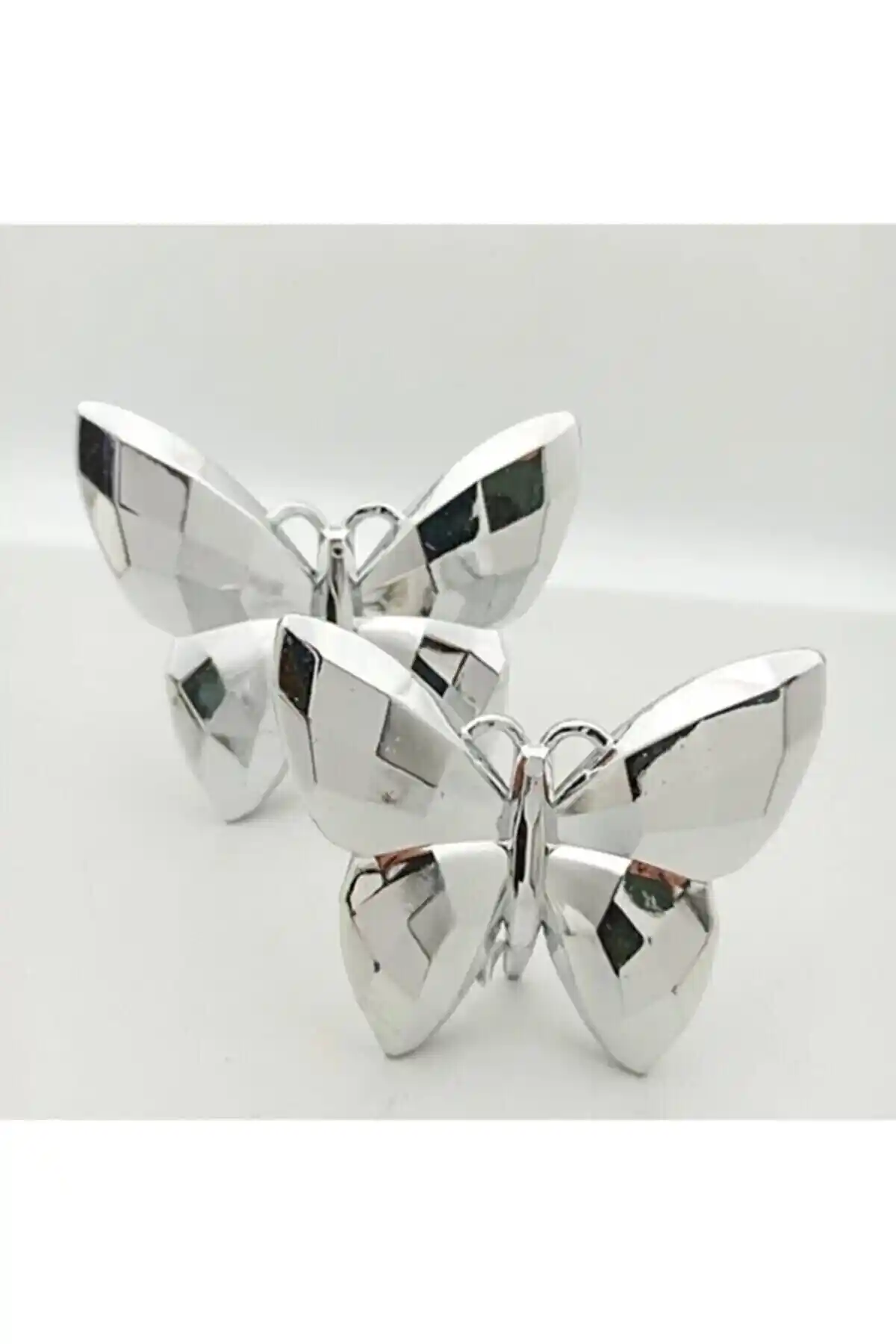 Genel Markalar Dekoratif 2'li Kelebek Gümüş Biblo ile Şıklığı Evlerinize Taşıyın