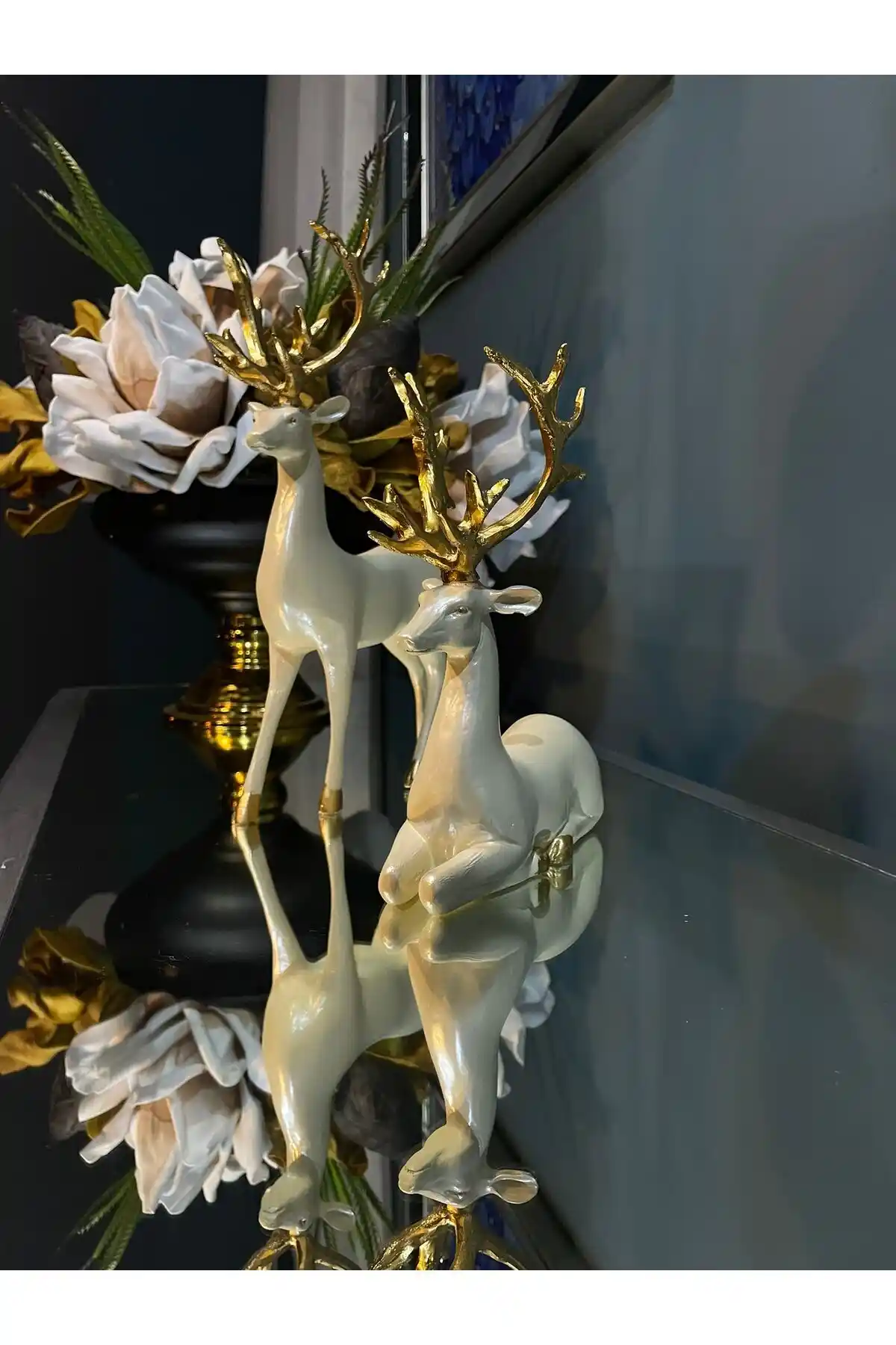 Gökkuşağı 2'li Dekoratif Geyik Obje ile Evlerinize Doğanın Şıklığını Katın