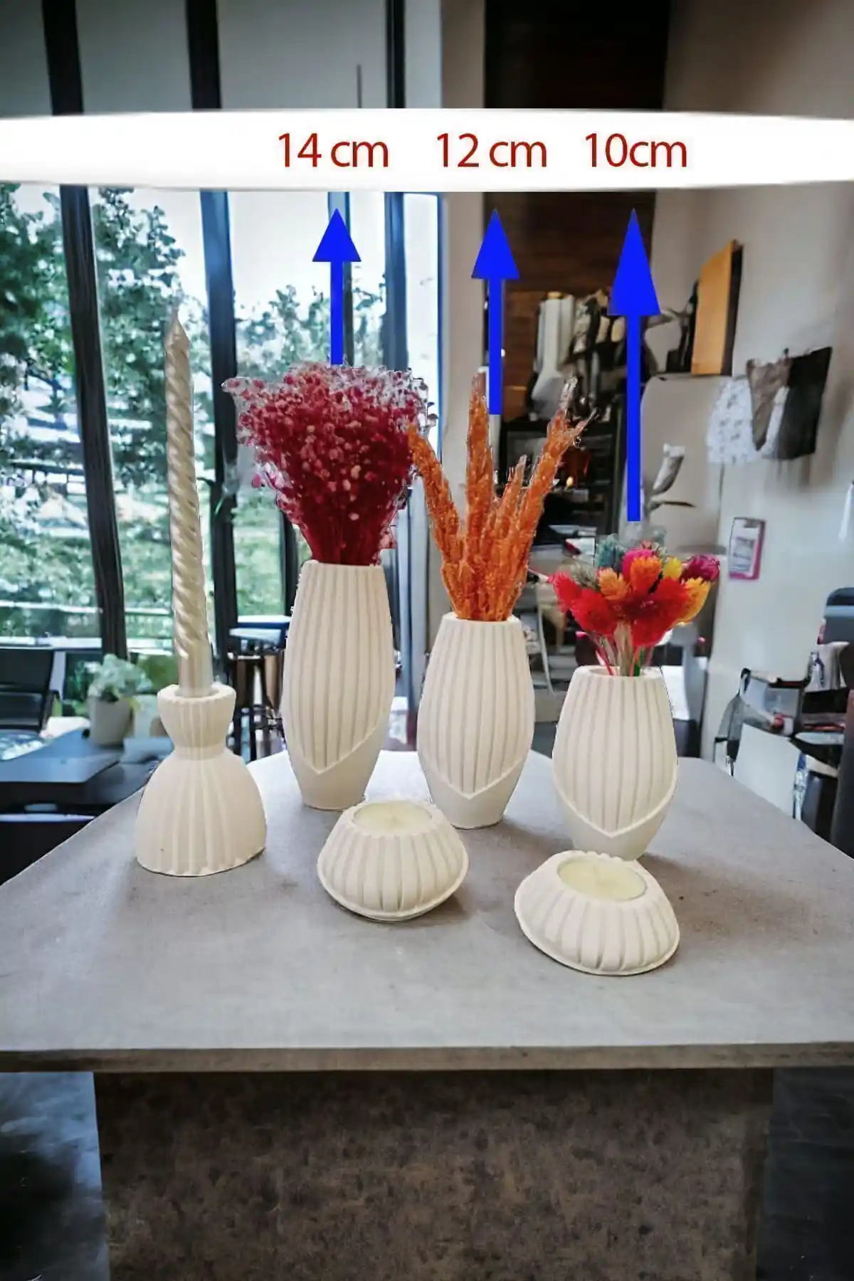 RAİSE STYLE Minimalist Hediyelik Vazo ve Tealight Mumluk Seti ile Şıklığı Yakalayın