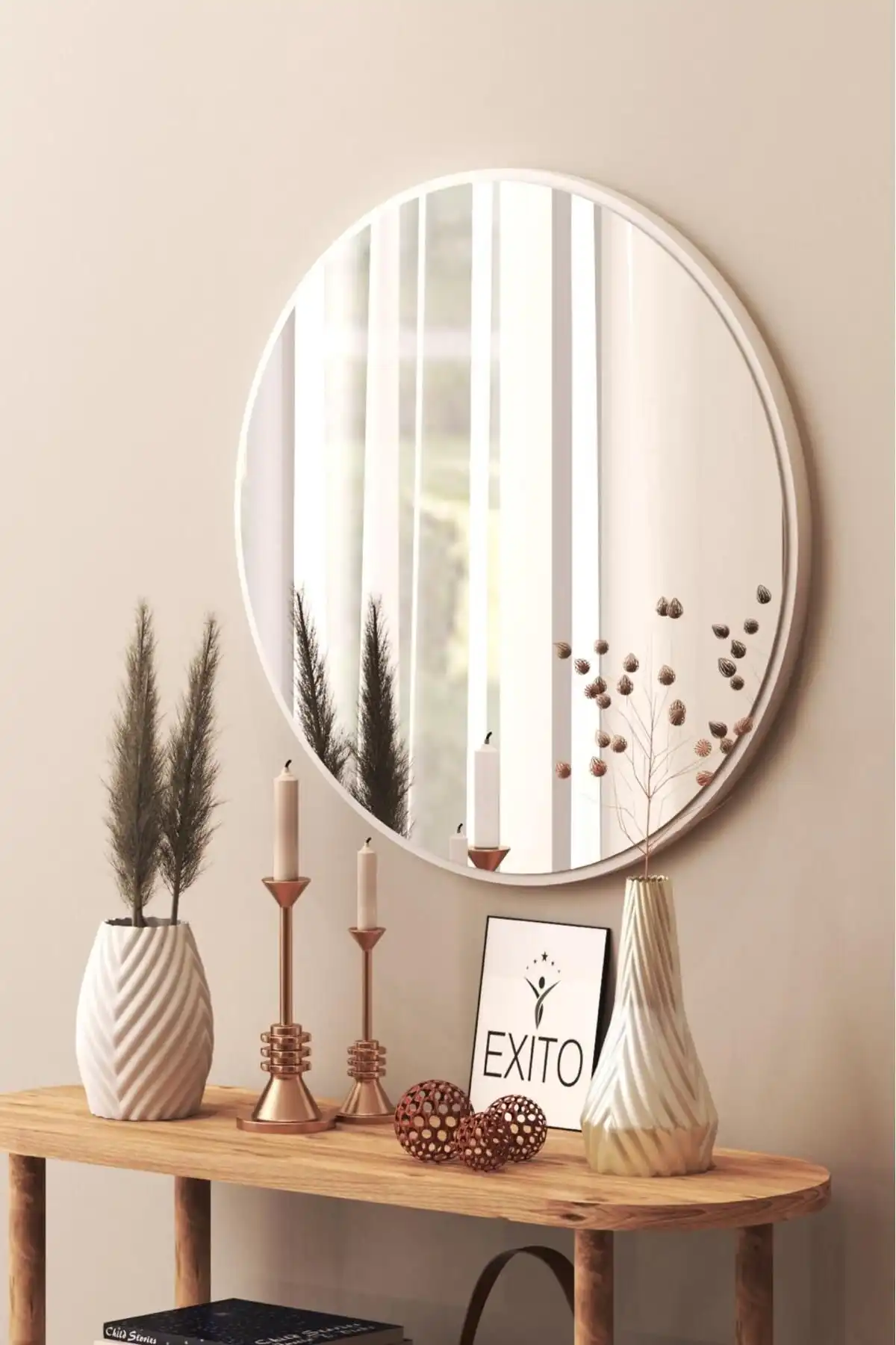 TARZMO Cexxo 55 cm Dekoratif Yuvarlak Ayna: Estetik ve Modern Tasarım