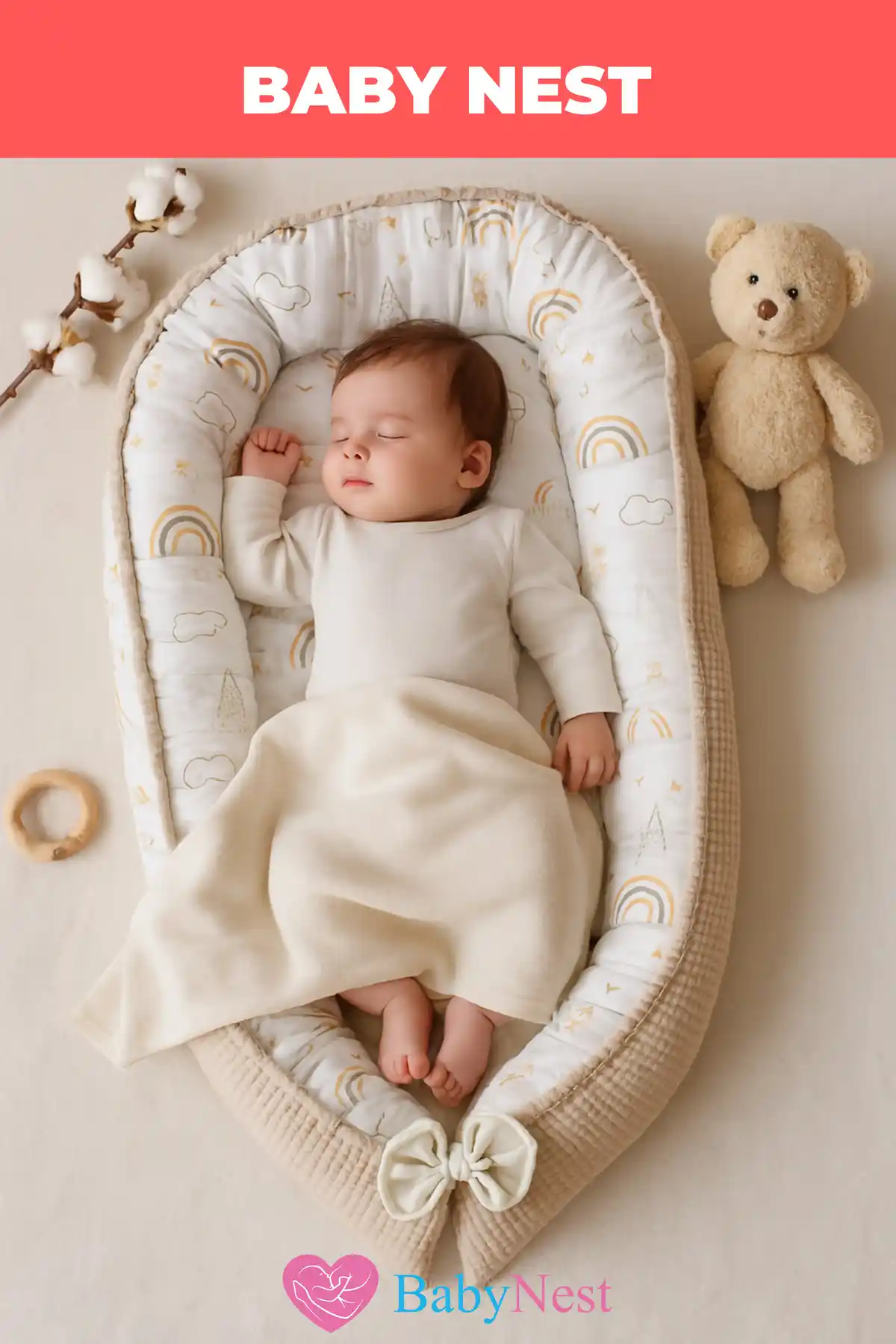 Babynest Yatak: Ortopedik Yastıklı, Ayarlanabilir Pike ve Pamuk Kumaş Bebek Yatağı