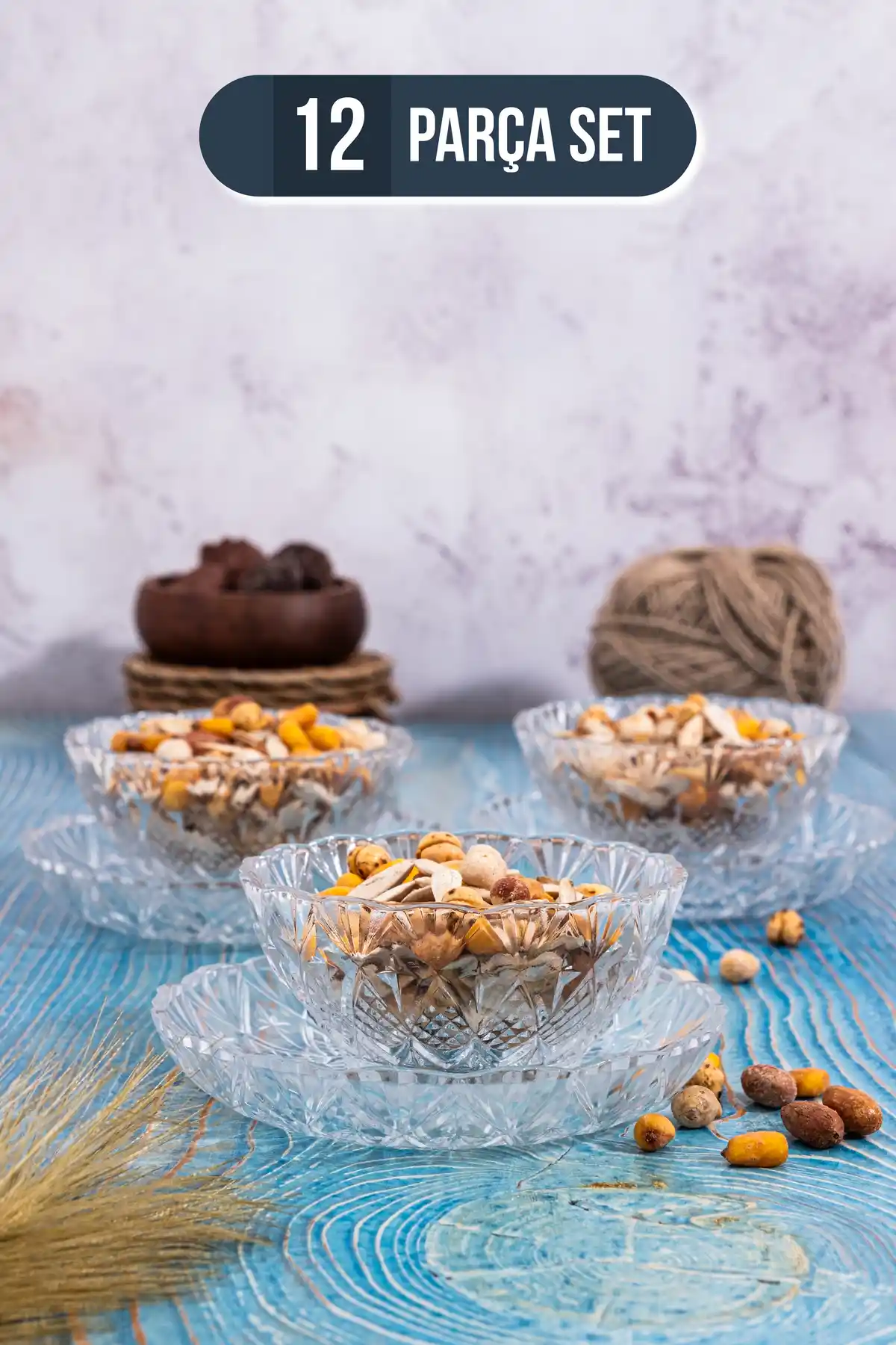 BLN BELEN HOME 12 Parça Çerez-Sütlaç Sunum Seti: Şıklık ve Fonksiyonellik