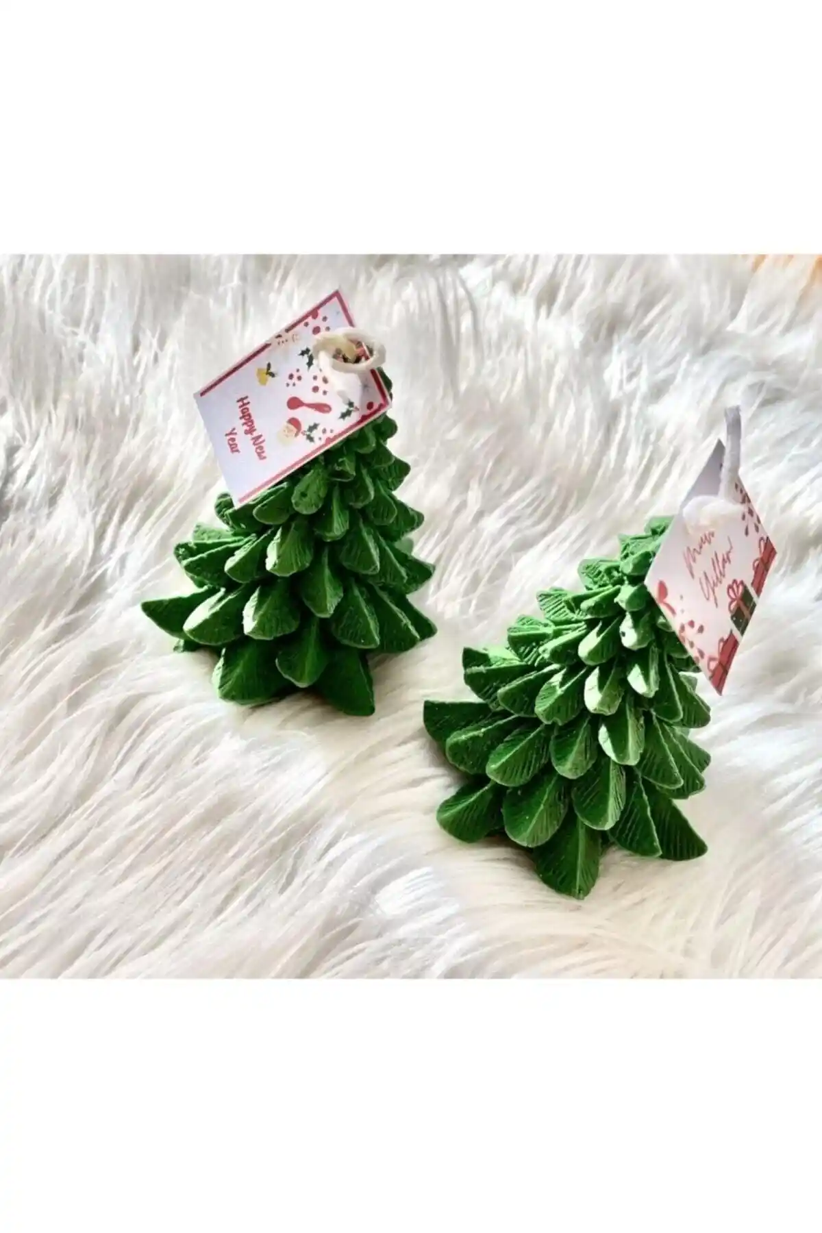 candlelance Yeni Yıl İkili Kokulu Çam Ağacı Mum Seti 5.5x10 cm, Tropikal Koku