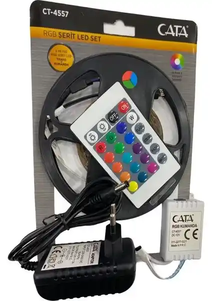 Cata CT-4557 RGB Şerit LED Seti: İç Mekanlar İçin Çok Renkli Aydınlatma Çözümü