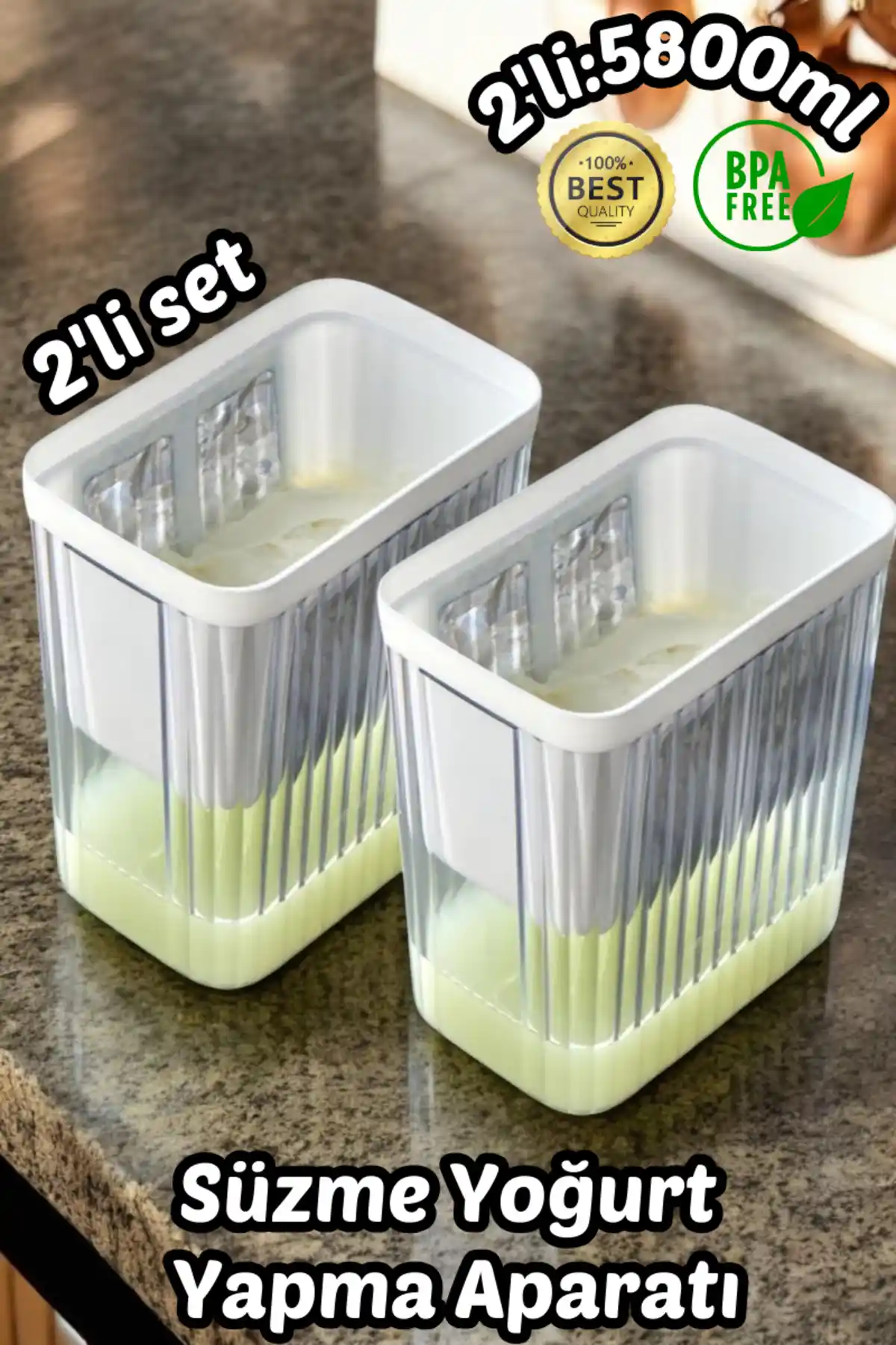 Comprox 2'li 2200ml Yoğurt Süzme Aparatı ile Evde Pratik ve Sağlıklı Yoğurt Süzme