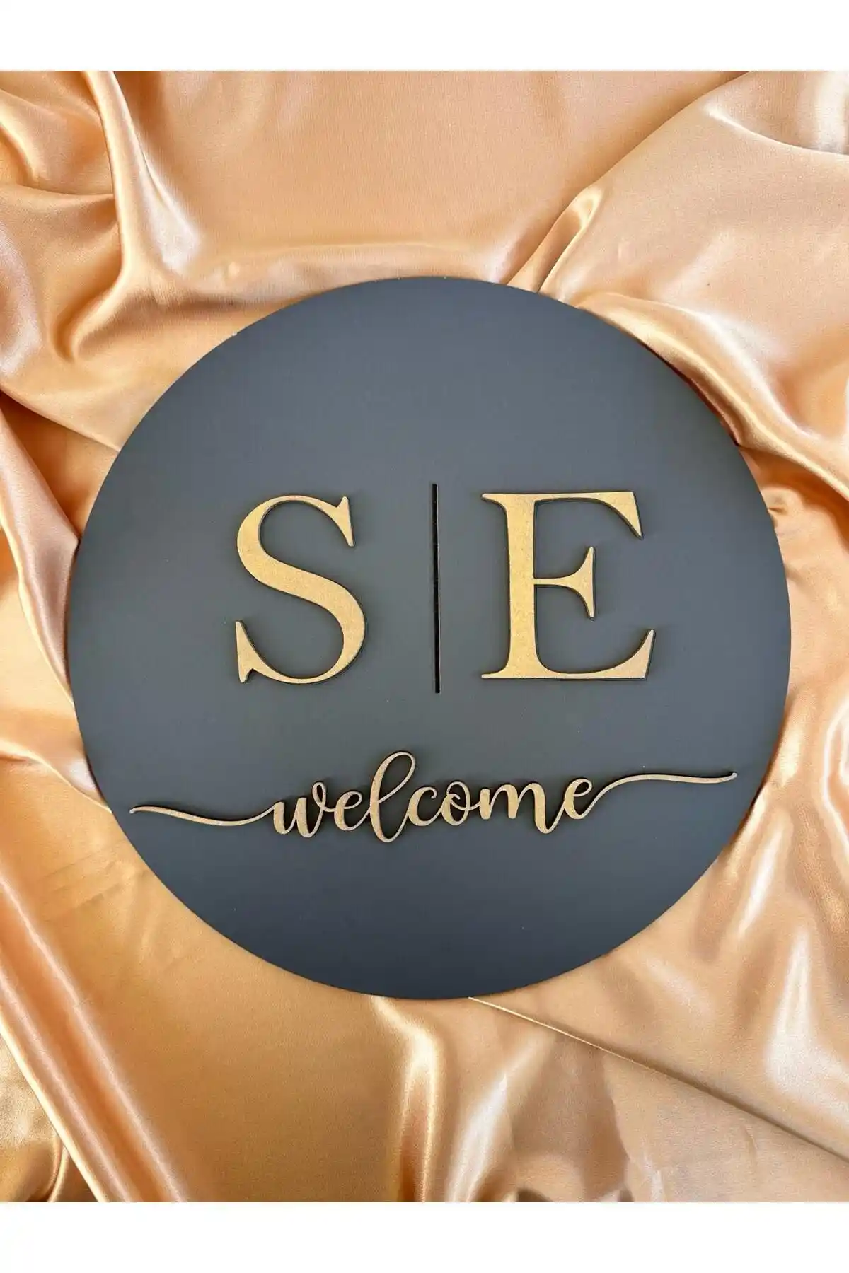 Esamore Concept Welcome Ahşap Kişiselleştirilebilir Kapı Süsü 30x30 cm