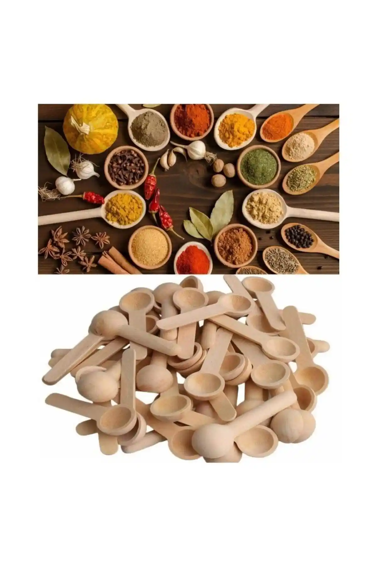 Genel Markalar 6 Parça Çelik Tahta Baharat, Bal ve Reçel Kaşığı Seti