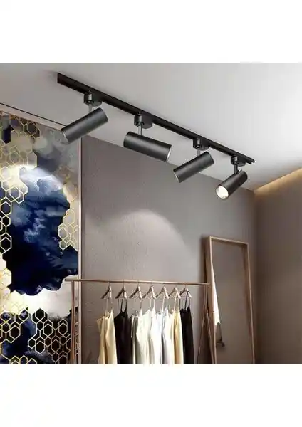 Gold Royal 4 Adet 30W Siyah Kasa Günışığı Ray Işık Takımı ile Modern Aydınlatma Çözümü