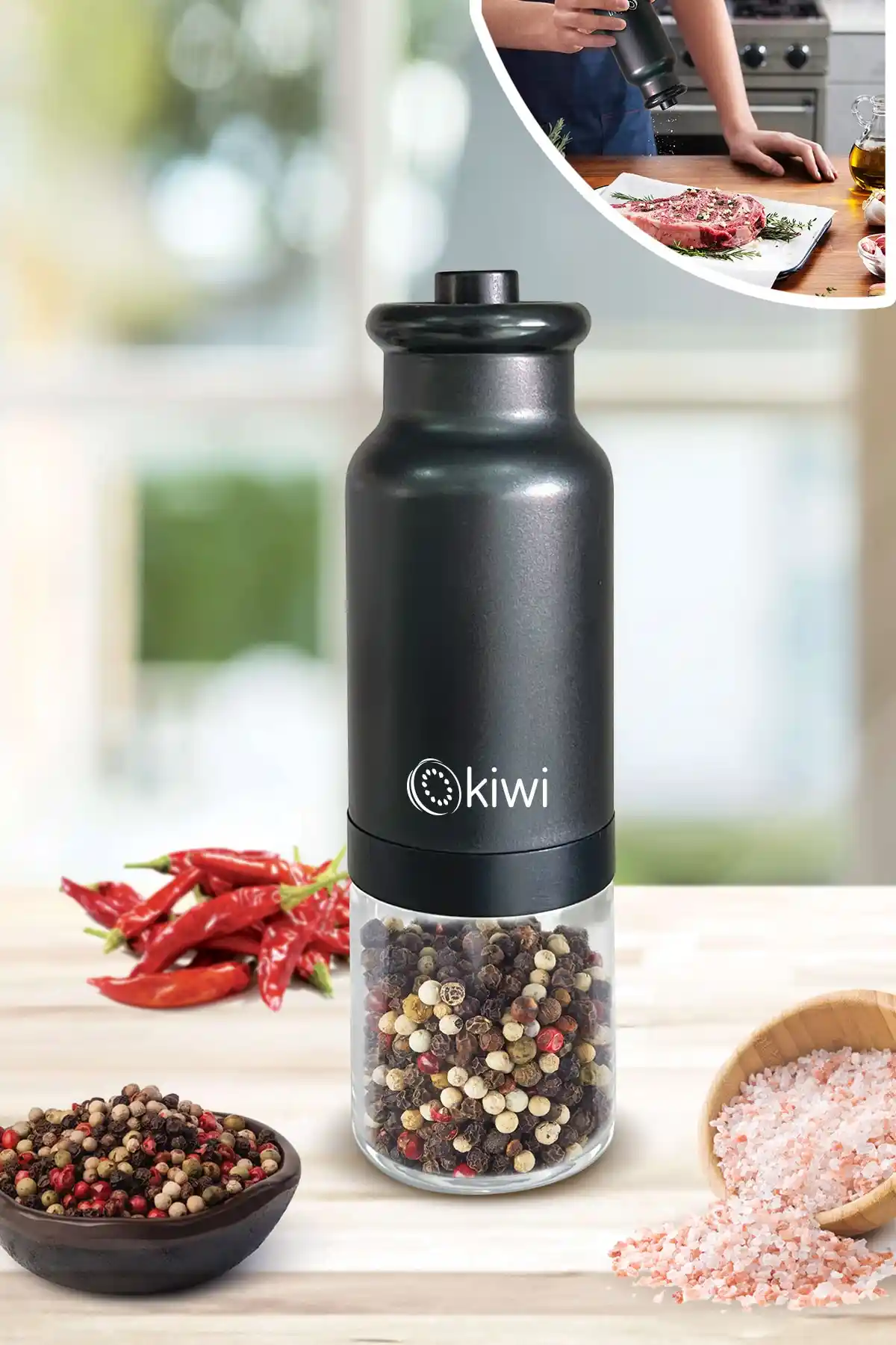 Kiwi Kspg 4809 Sensörlü Tuz ve Karabiber Değirmeni ile Pratik ve Şık Mutfak Çözümü