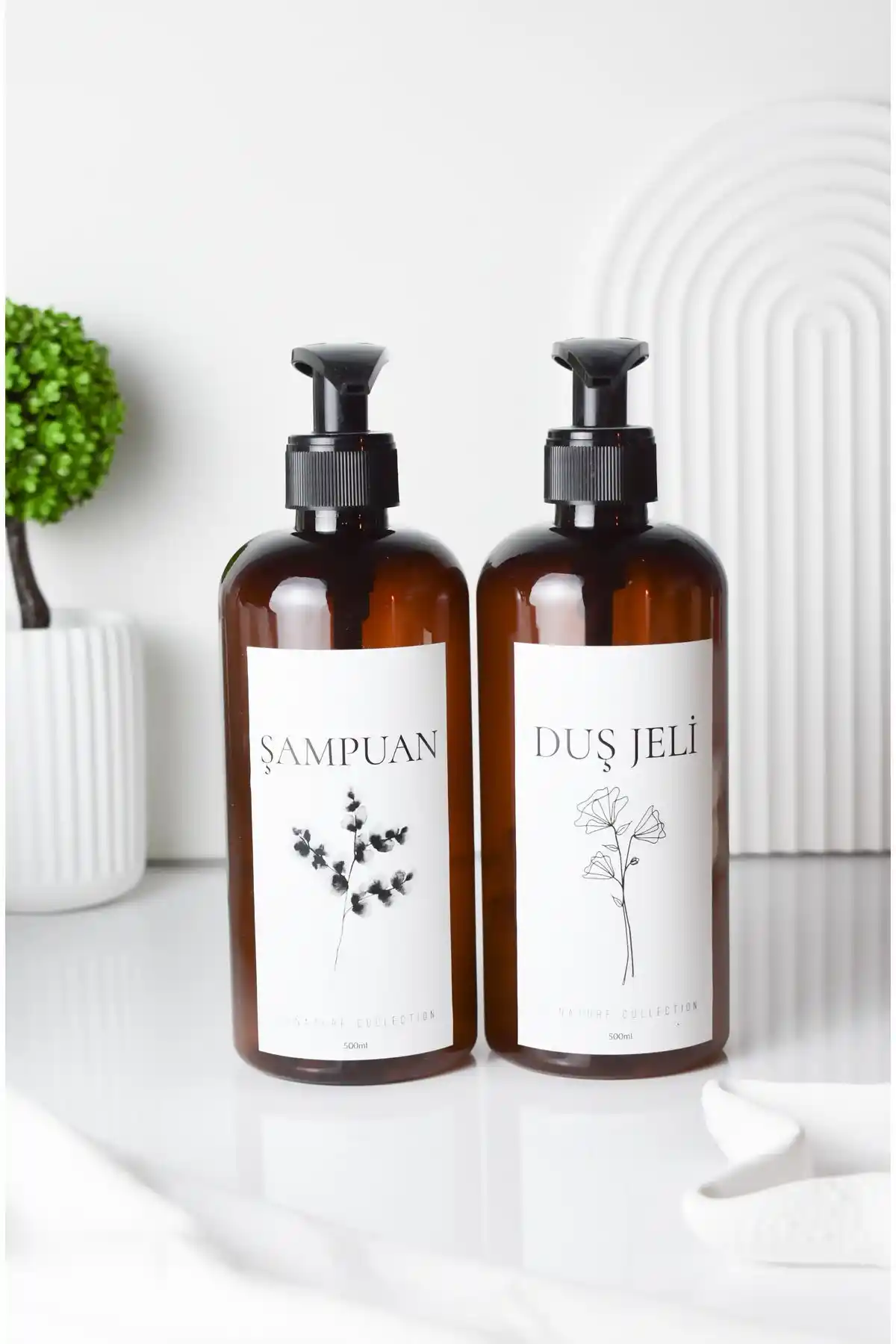 LALEZEN HOME Çiçekli Şampuan ve Duş Jeli Amber Sert Plastik Şişe 500 ml Özellikleri