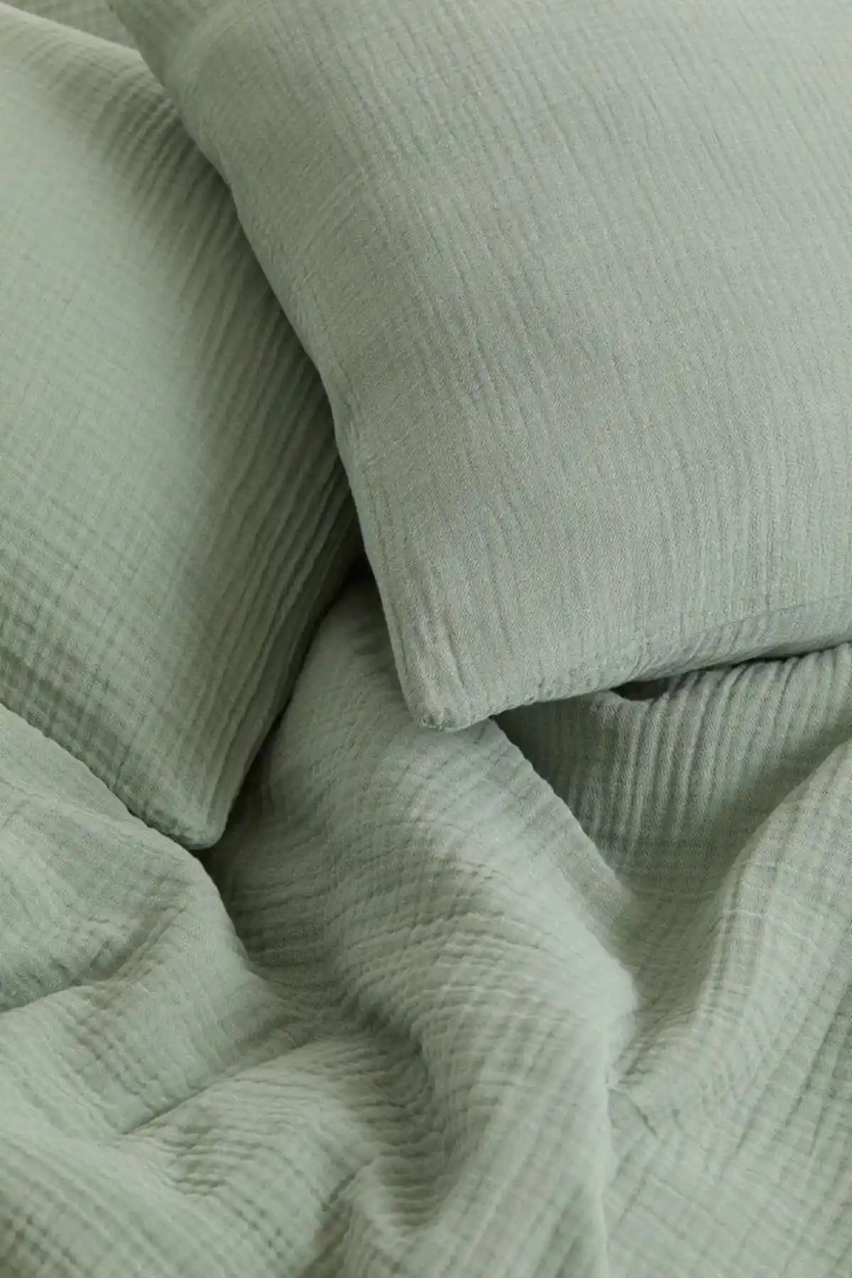 Melissa %100 Organik Müslin 2'li Yastık Kılıfı Çağla Yeşili - Sağlıklı ve Konforlu Uyku