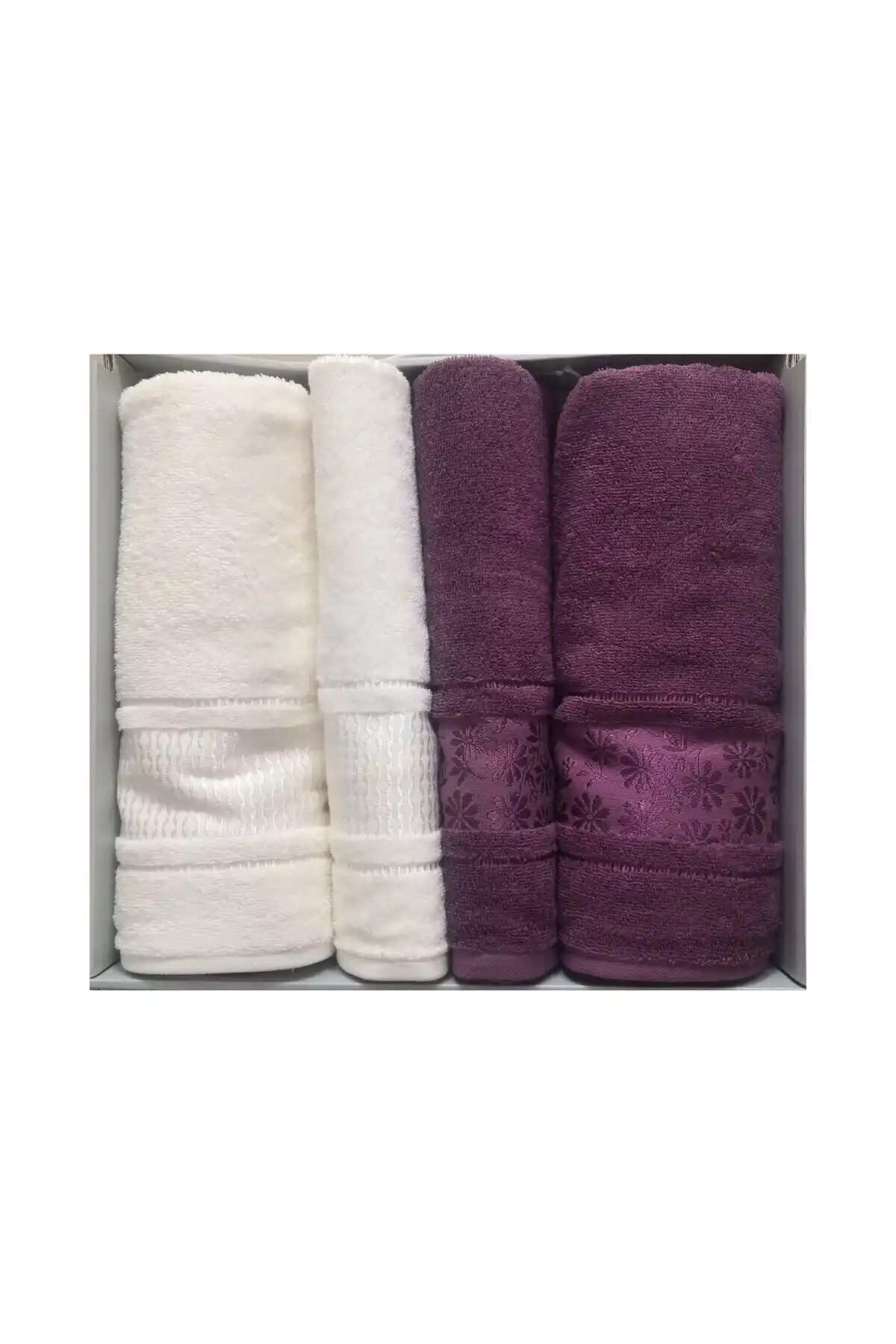 Özdilek Blossom Mürdüm-Krem Havlu Seti: Konforlu ve Şık Banyo Tekstili