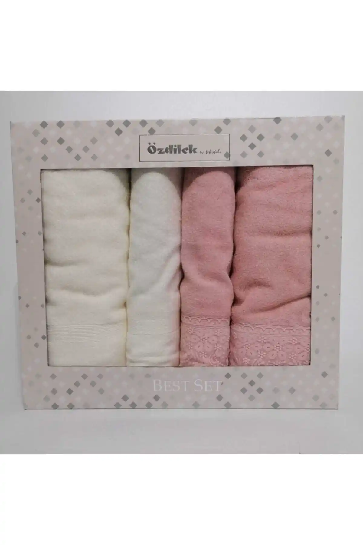 Özdilek Orkide Best Set Hamam Seti Krem Pudra Renkli %100 Pamuklu Banyo Havlu Takımı