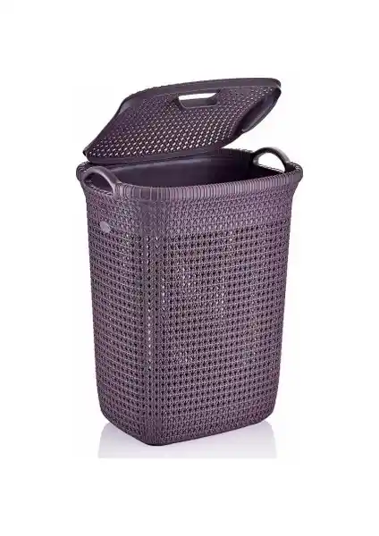 Rio Kirli Çamaşır Sepeti 52 L Kapaklı Örgü Modeli ile Fonksiyonel ve Estetik Çözüm