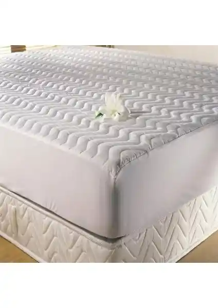 Taç Kapitone Fitted Çift Kişilik Yatak Alezi Beyaz 200x200 cm Konfor ve Koruma