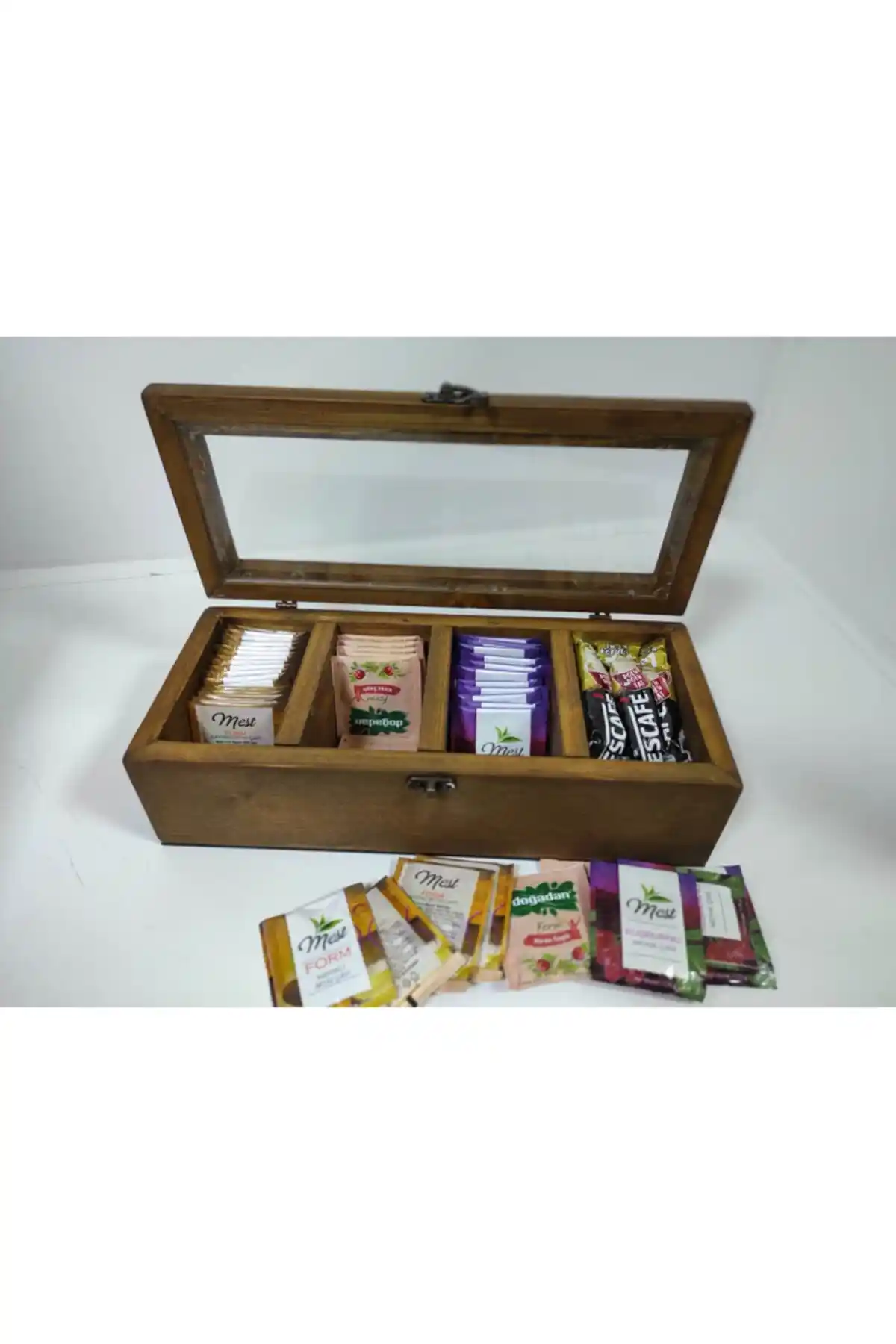 woodretro Poşet Çay Kutusu: Estetik ve Fonksiyonel Mutfak Düzenleyici Ürün