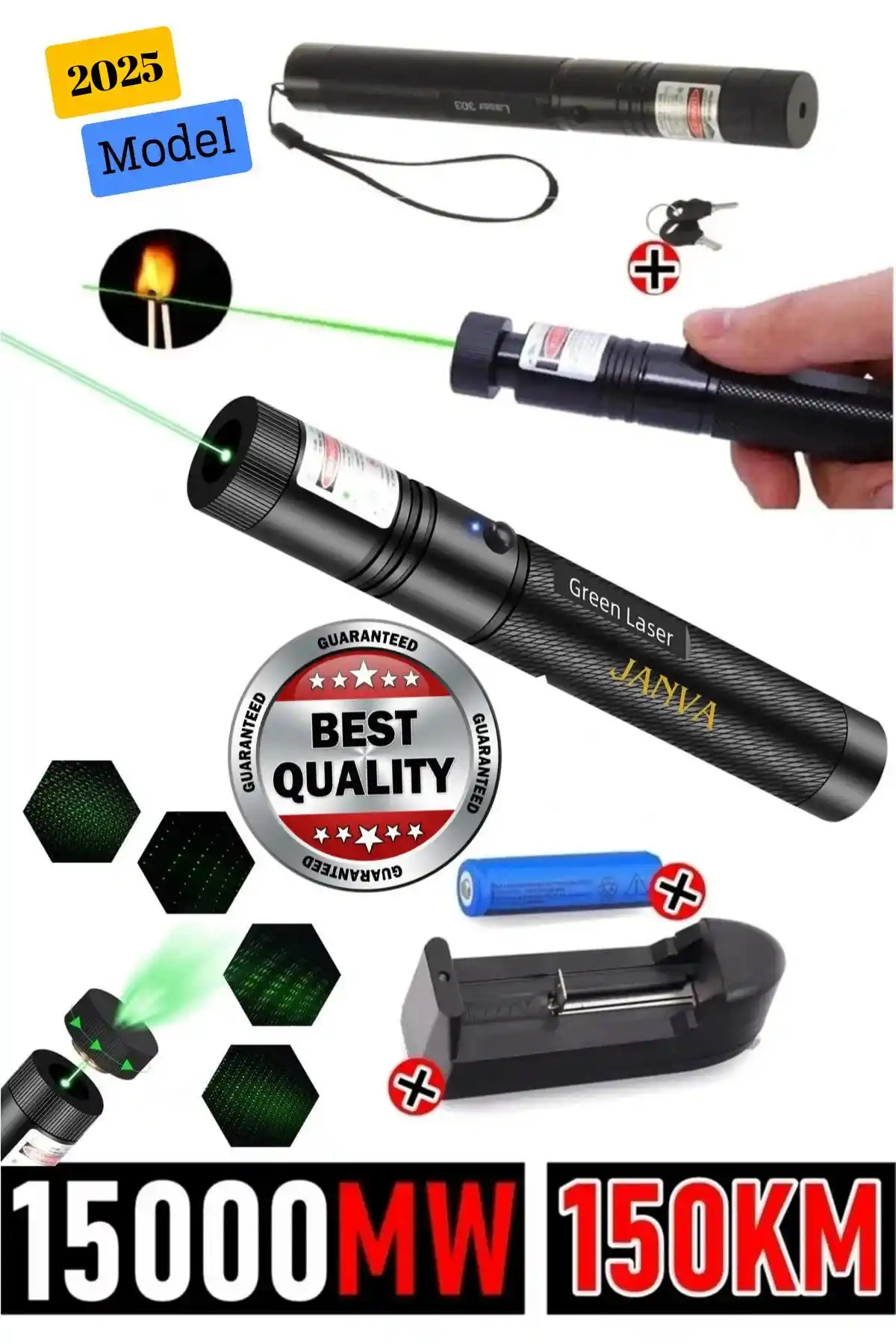 Janva Şarjlı Turbo ve TIGER POWER Şarjlı Lazer Pointer Karşılaştırması