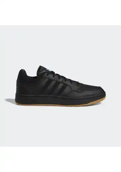 Adidas Hoops 3.0 Low Vintage Spor Ayakkabısı Siyah Sentetik ve İnek Derisi Detaylı