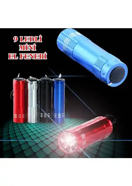Anka Süper Parlak 9 LEDli Metal Mini El Feneri: Taşınabilir ve Dayanıklı Işık Kaynağı