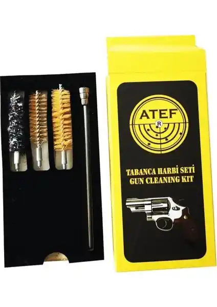 Atef 9 mm ve 7.65 mm Tabanca Temizlik Takımıyla Güçlü ve Temiz Silah Bakımı