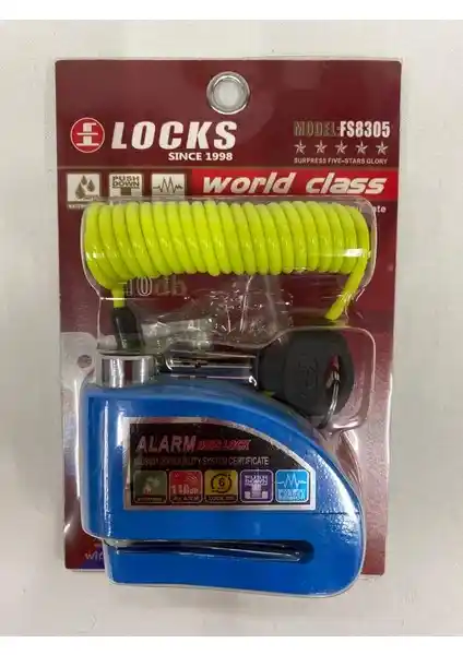 Auvray World Class Locks 110 Db Mavi Alarm Sistemli Disk Kilidi Güvenlik Çözümü