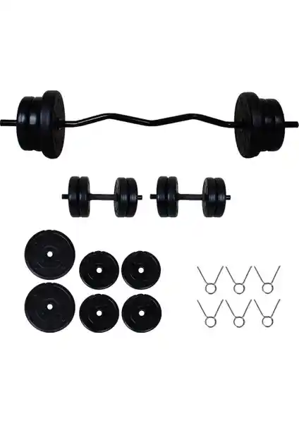 Ay<dı>n Sport 25 kg Z Bar Halter ve Dambıl Seti ile Güç ve Dayanıklılığı Artırın