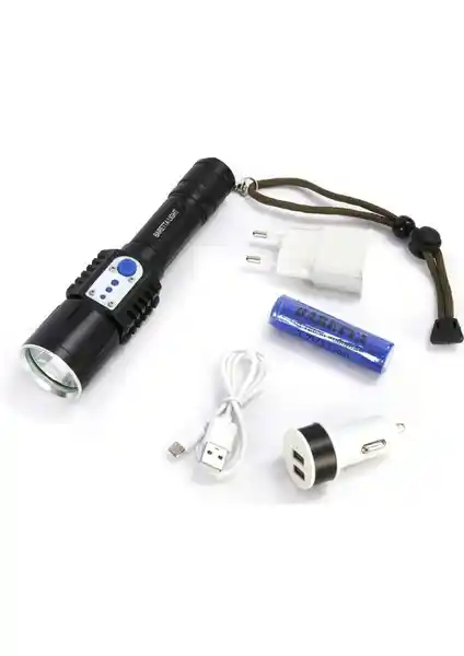 Barnetta BRS18 Oto Şarjlı T6 LED El Feneri Güçlü ve Dayanıklı Aydınlatma Çözümü