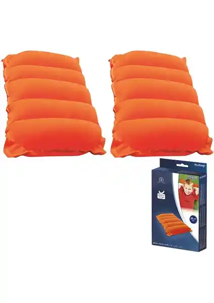 Bestway 2 Adet Şişme Yastık Turuncu - Dayanıklı ve Pratik Açık Hava Kullanımı İçin
