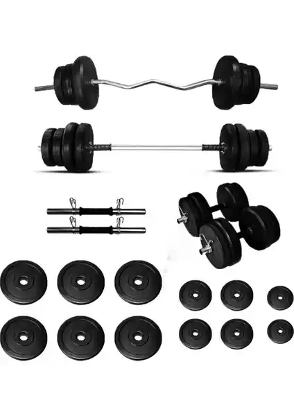 Borçinspor 88 kg Halter ve Dambıl Seti: Dayanıklı ve Çok Yönlü Ev Spor Ekipmanı