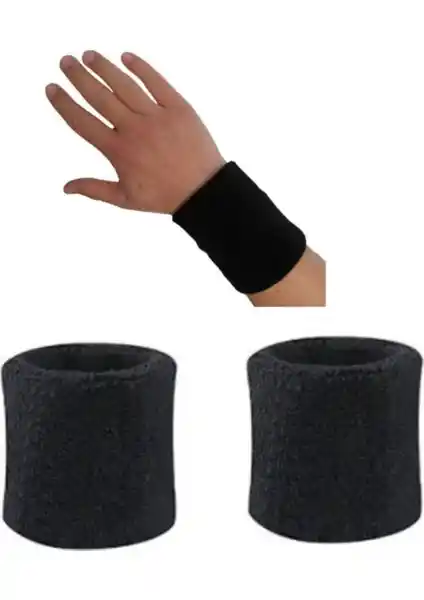 By Leon 1982 Siyah 2 Adet Havlu El Bilekliği Spor ve Günlük Kullanım İçin Uygun