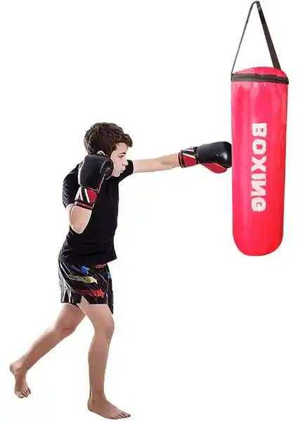 Çocuklar İçin Dayanıklı ve Eğlenceli Spor Byfit Kırmızı Boks Torbası
