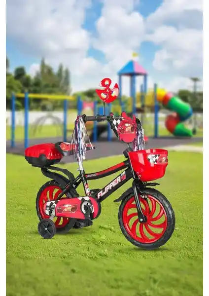 Çocuklar İçin Güvenli ve Dayanıklı Flipper 15 Jant Vitessiz Kırmızı Erkek Bisikleti