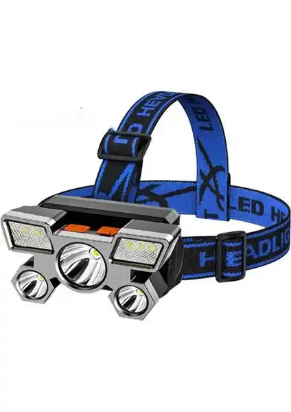 Dahili Pil USB Şarjlı 5LED Kafa Feneri ile Güçlü ve Pratik Aydınlatma Çözümü