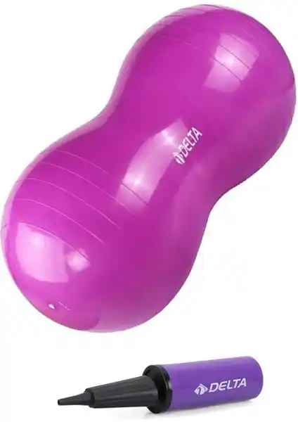Delta Fıstık Şekilli Mor Pilates Topu ve Pompası ile Denge ve Stabilite Geliştirme