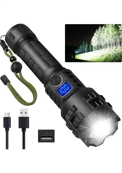 Downerer 100.000 Lümen Taktik Şarjlı El Feneri Güç ve Dayanıklılık Bir Arada