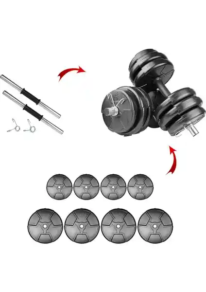 E-Life 17 kg Dambıl Seti: Dayanıklı ve Çok Yönlü Spor Ekipmanı